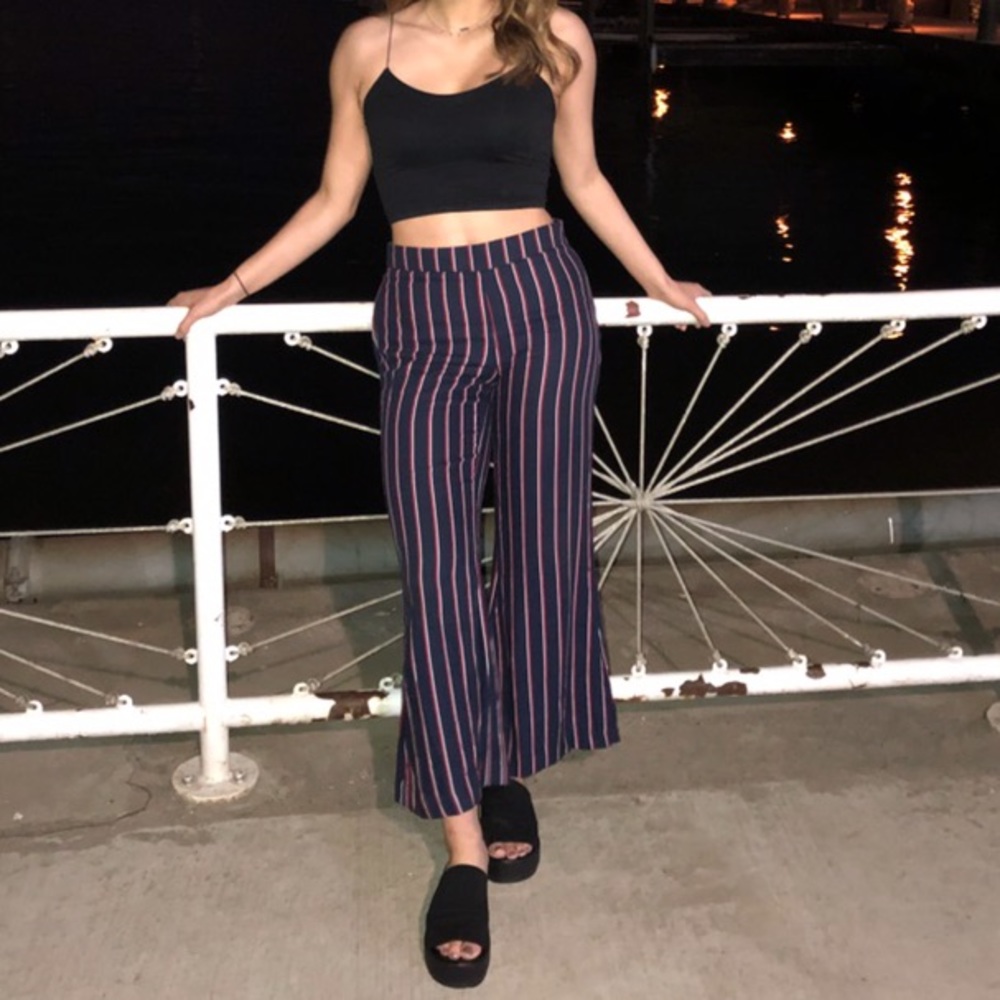 Urban Outfitters Crop Kick Flare Striped Pants